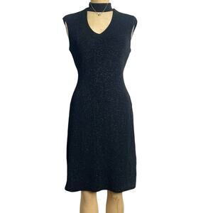 RN Studio Collective Black Studded Midi Dress Bodycon Size S